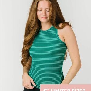 ZYIA Green Stripe Amara Tank NWTB Medium2720